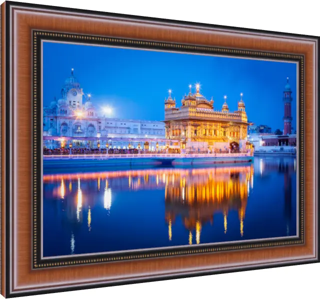 Radiant Golden Temple Amritsar Canvas Print — photo frame preview | PrintPosters.in